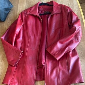 Vintage Danier Red Leather Women's Jacket with insulated lining